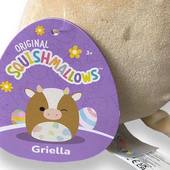 Squishmallow KellyToy 5” Griella The Brown Cow Pastel Belly Easter 2023 New (4) - Picture 6 of 7